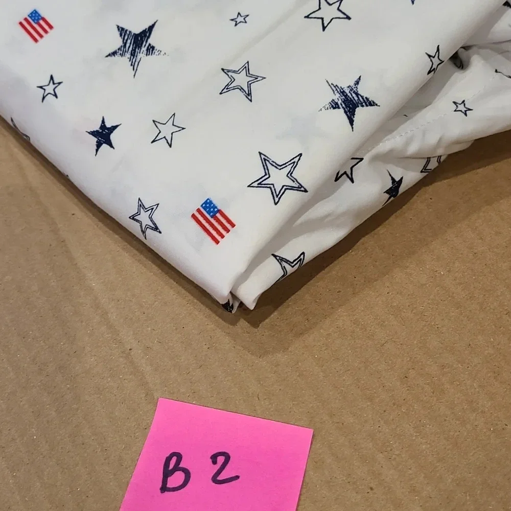 NWOT Haggar mens shirts sz.XXL short sleeve Cotton blue red white  stars & flag